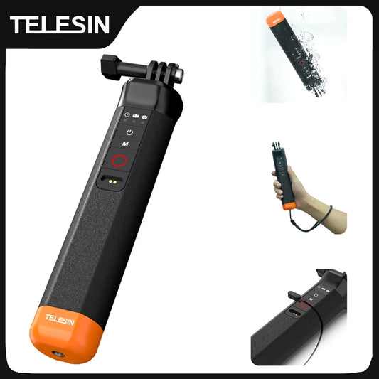 TELESIN Waterproof Buoyancy Selfie Stick w/ Remote for GoPro Hero 9–12