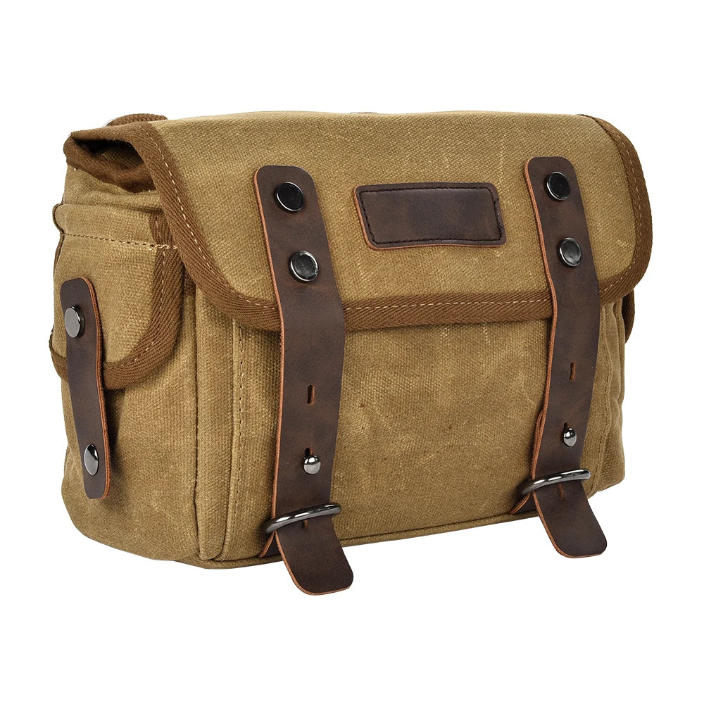 Waxed Canvas Motorcycle Saddlebag Waterproof Vintage Retro Side Bag - EXPROTAS