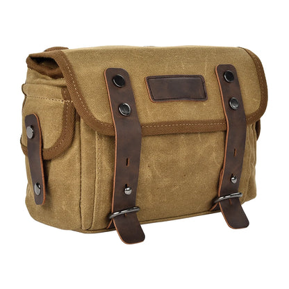 Waxed Canvas Motorcycle Saddlebag Waterproof Vintage Retro Side Bag - EXPROTAS