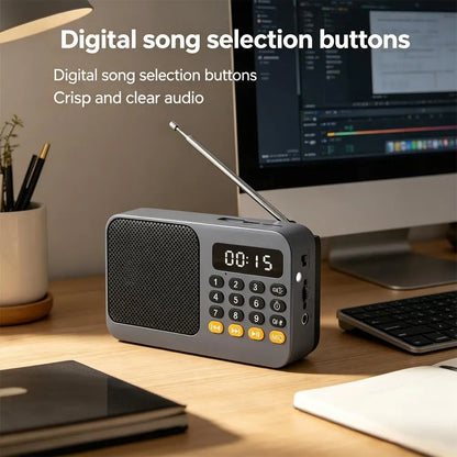 Music Rechargeable Speaker FM Radio Portable Digital Flashlight Player
