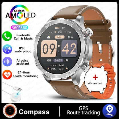 2024 New For Huawei Xiaomi GPS Sports Smartwatch Men NFC Compass Fitness Tracker IP68 Waterproof Bluetooth Call Smartwatch Man-EXPROTAS