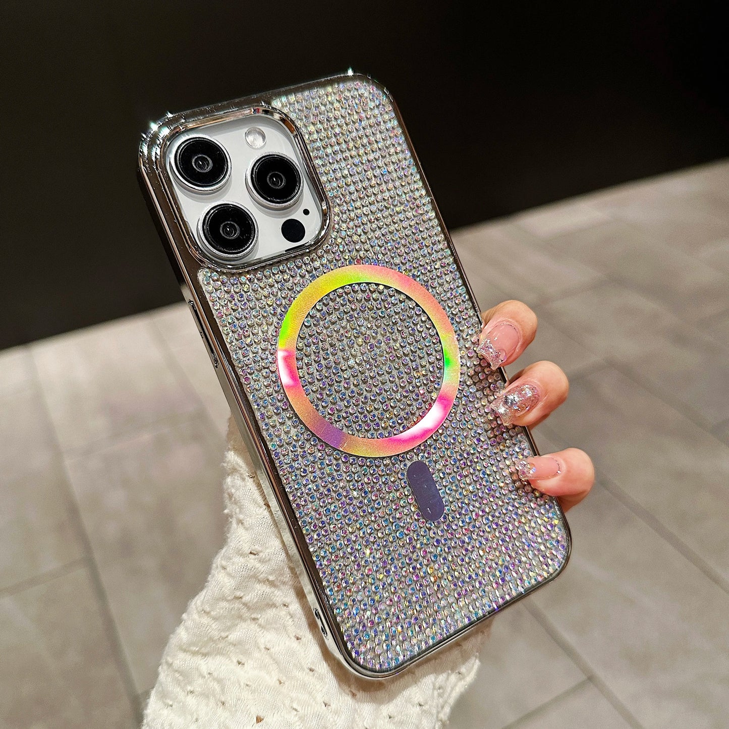 Diamond MagSafe Case for iPhone 11-17 Air Pro Max Plus Electroplate Cover