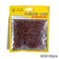 50Pcs Fishing Lures Soft Baits Artificial Worms 8cm Trout Tackle