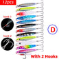 Aorace 12pcs Metal Spoon Jigs Carp Fishing Lure  7g 12g 17g 22g 30g 40g Crankbait Jig Spoon Wobbler Bait Sea Fishing Lures Pesca