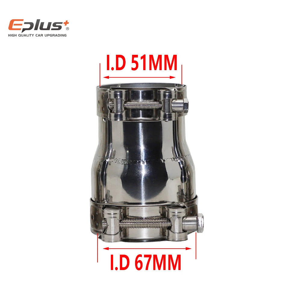 Stainless Steel Reducer Adapter | 39mm–54mm Exhaust Muffler for Car/Motorcycle