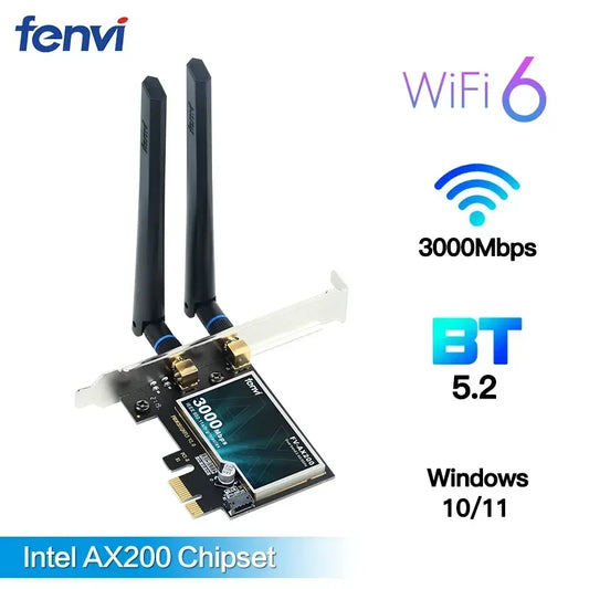 2974Mbps WiFi6 Card Adapter PCIe Bluetooth 5.2 for Desktop PC Windows 10