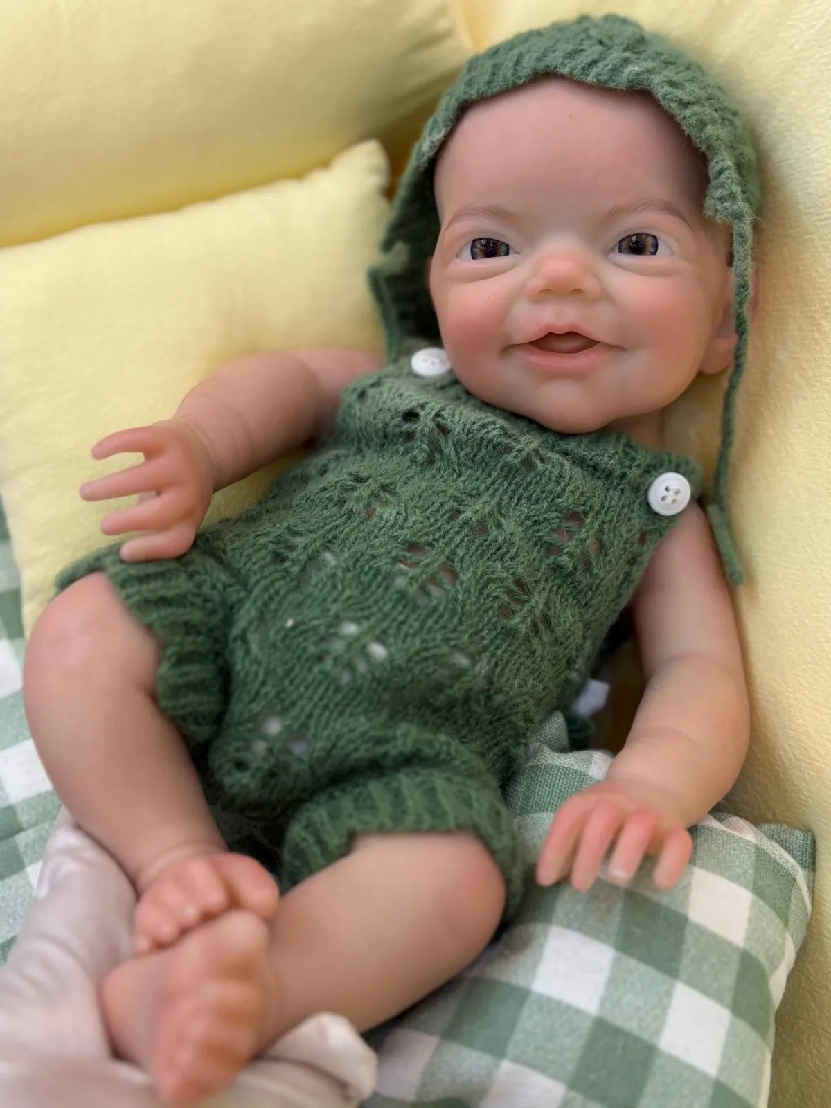AnjoDoll 13 Inch Silicone Reborn Boy Doll Open Mouth Painted Unpainted