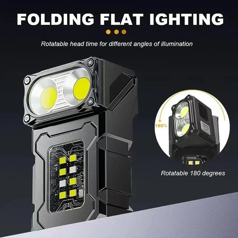 2/1Pcs Mini LED Flashlight Rechargeable USB Torch Bright Magnetic for Camping