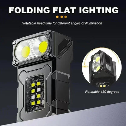 2/1Pcs Mini LED Flashlight Rechargeable USB Torch Bright Magnetic for Camping