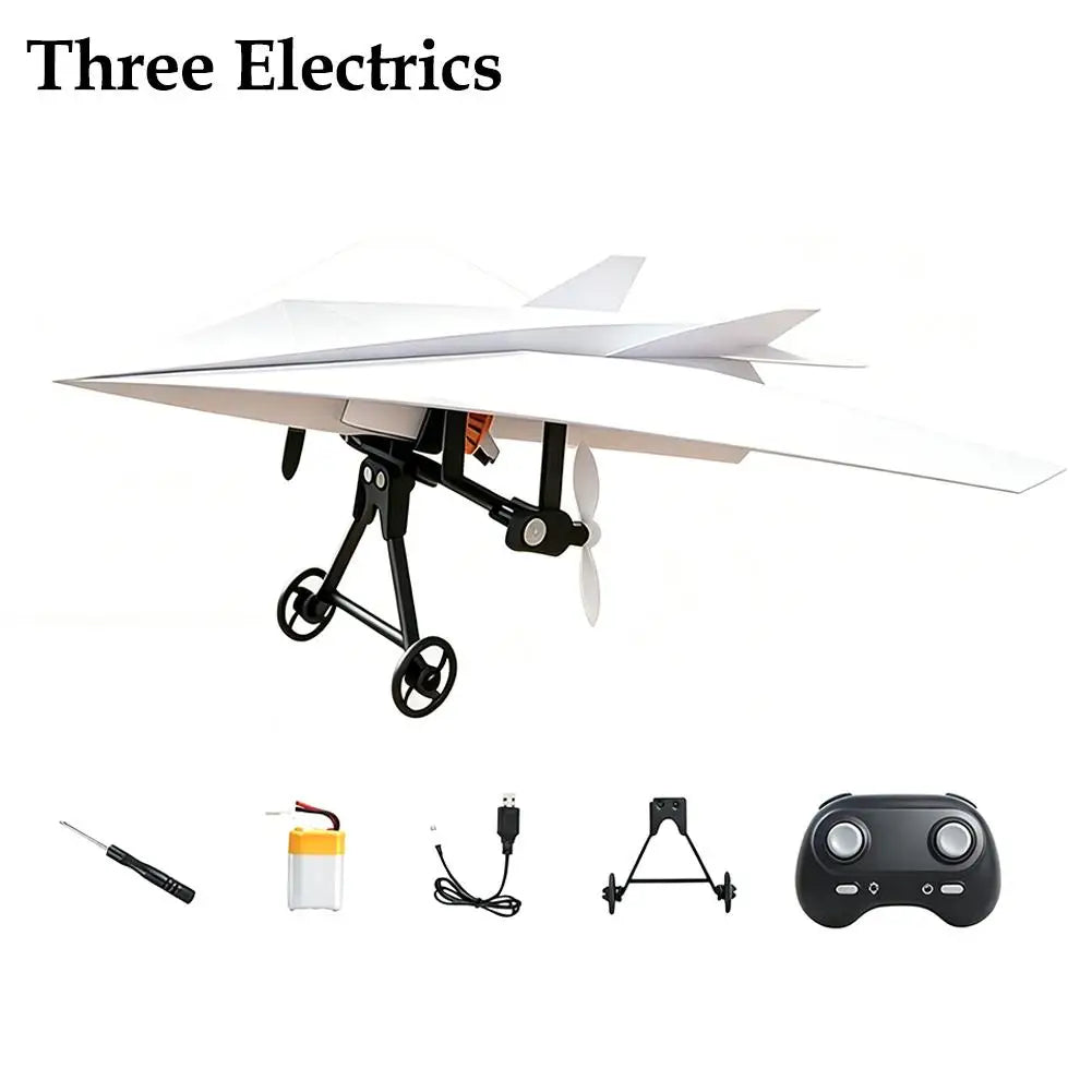 RC Paper Airplane Electric Remote Control Plane DIY Flying Toy Propellers