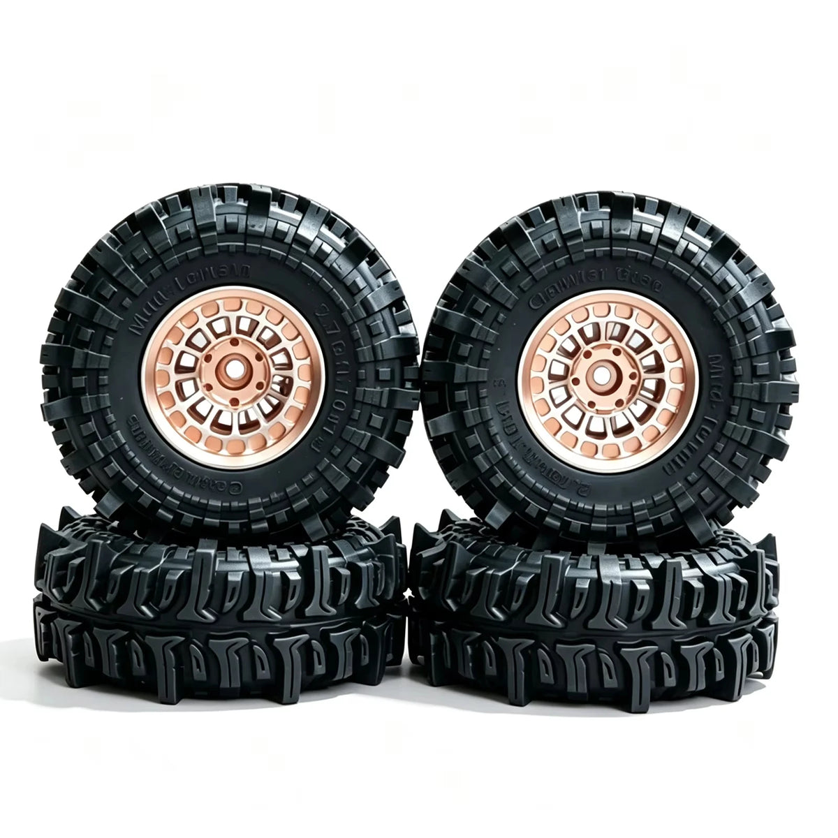 4PCS Beadlock Wheel Tyres for RC Crawler 1/18 TRX4M SCX24 FCX24