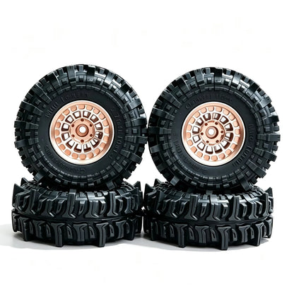 4PCS Beadlock Wheel Tyres for RC Crawler 1/18 TRX4M SCX24 FCX24