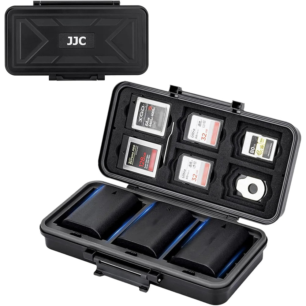 JJC Camera Battery Memory Card Case for SD CFexpress XQD Cards Storage Holder