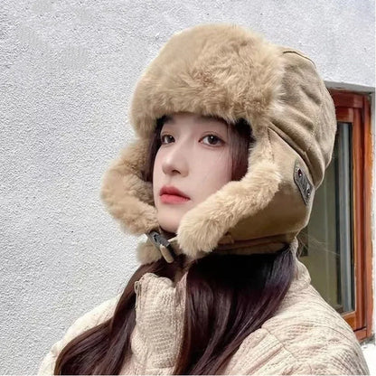 Waterproof Ear Protectors Bomber Hat Faux Fur Warm Unisex Winter Trapper