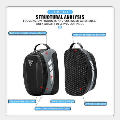 Magnetic Motorcycle Tank Bag EVA Hard Shell Motorbike Fuel Oil Tank Bag 4.5L Portable Card Phone Tool Bag Universal  Black-EXPROTAS