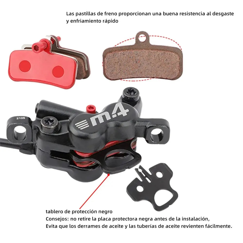 Silicone Protective Cover Hydraulic Disc Brake Set 4-Piston 800mm/1400mm MTB