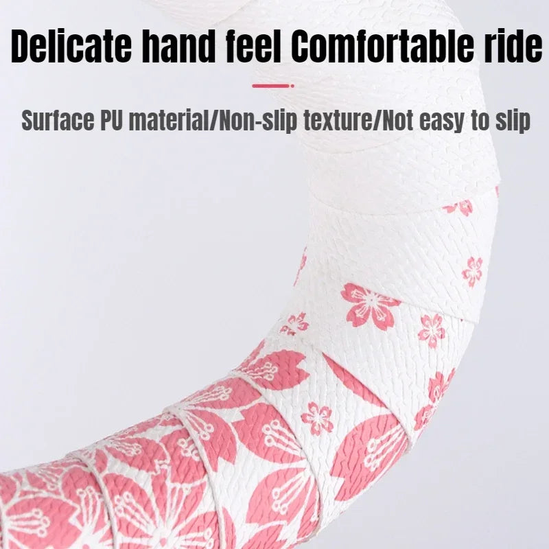 Sakura Pattern Bike Handlebar Tape Soft Road Gravel Bicycle Bar Wrap Grip
