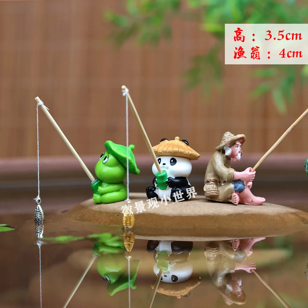 Decoration Mini Fishing Garden Ornament for Fish Tank Pond