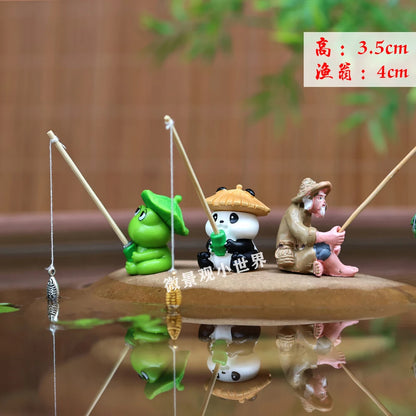 Decoration Mini Fishing Garden Ornament for Fish Tank Pond
