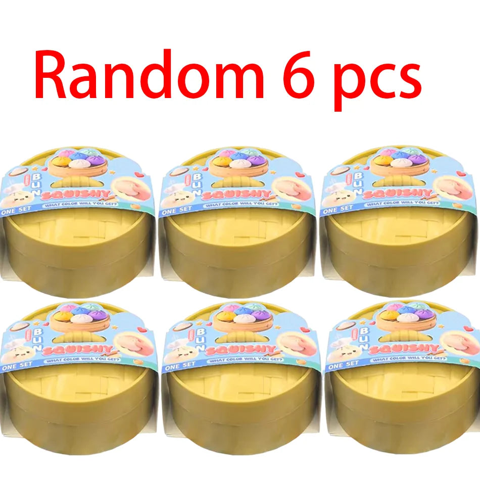 Blind Box Dumpling Squishy Toy Stress Relief 6pcs Colorful Mystery