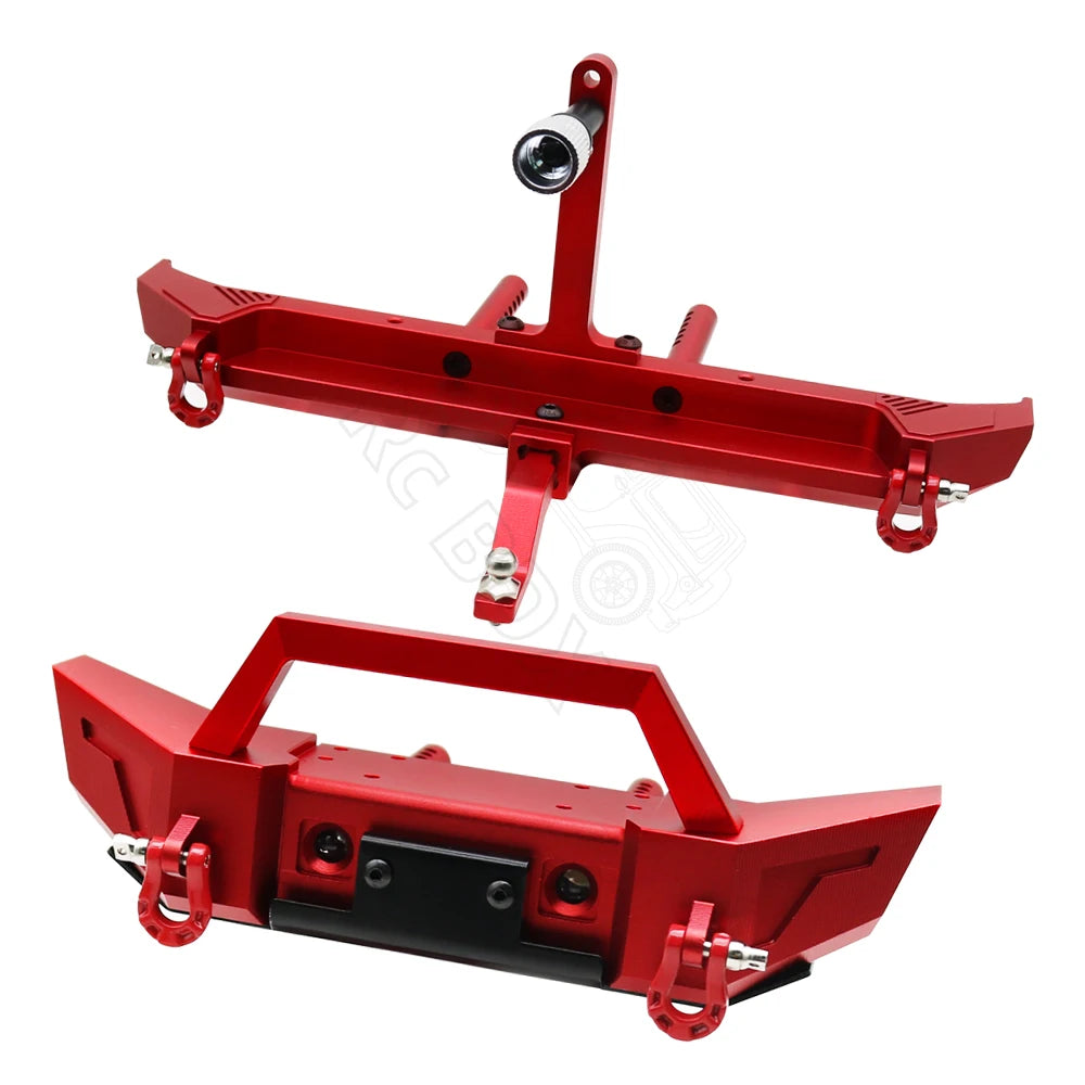 1/10 RC Crawler Metal Front & Rear Bumper Set w/ LED for Axial SCX10 III - EXPROTAS