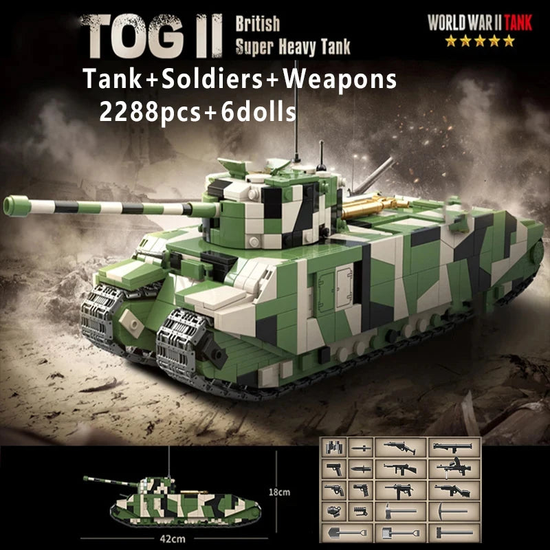 WW2 British Churchill Infantry Tank Building Blocks Military Brick Toy Set