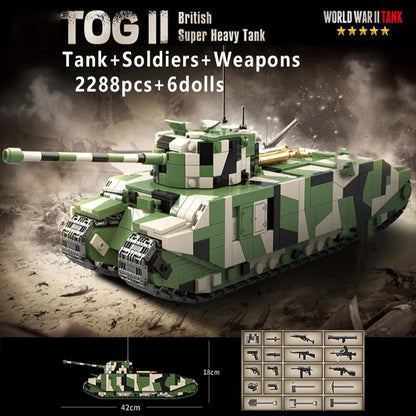 WW2 British Churchill Infantry Tank Building Blocks Military Brick Toy Set