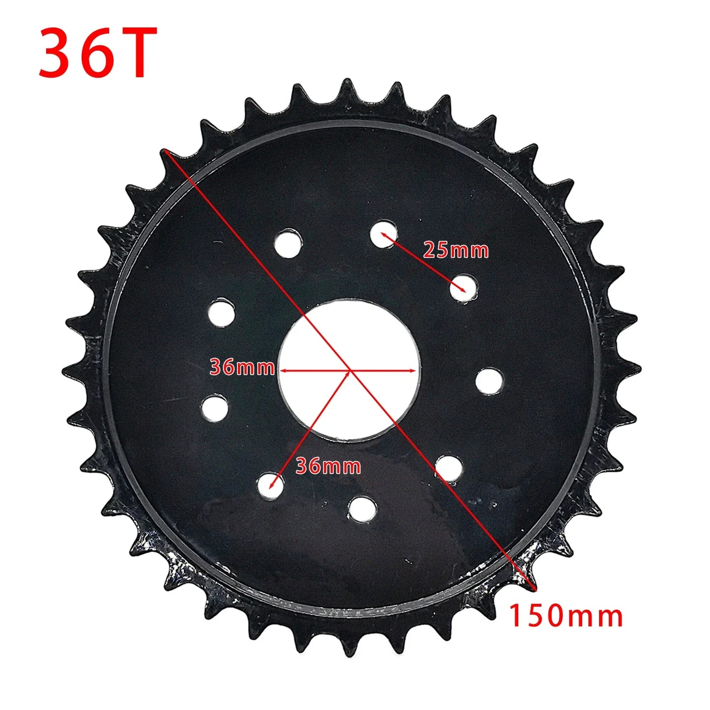36T 44T Rear Drive Sprocket Kit with Mount Pads for 49cc 66cc 80cc Motorised Bike