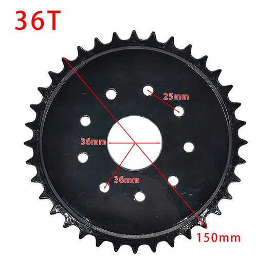 36T 44T Rear Drive Sprocket Kit with Mount Pads for 49cc 66cc 80cc Motorised Bike