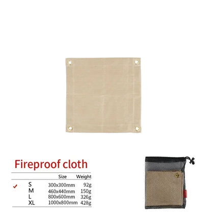 Outdoor Camping Fireproof Cloth BBQ Insulation Mat Flame Retardant Fiberglass Pad