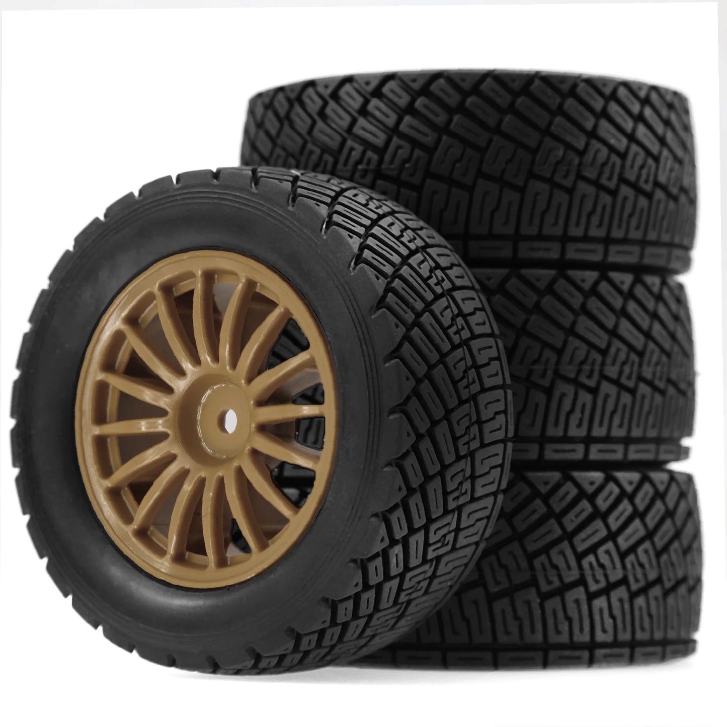 4pcs 80mm Rally Tires Wheel Rim Set for 1/10 RC Car HSP 94177 HPI WR8 Flux