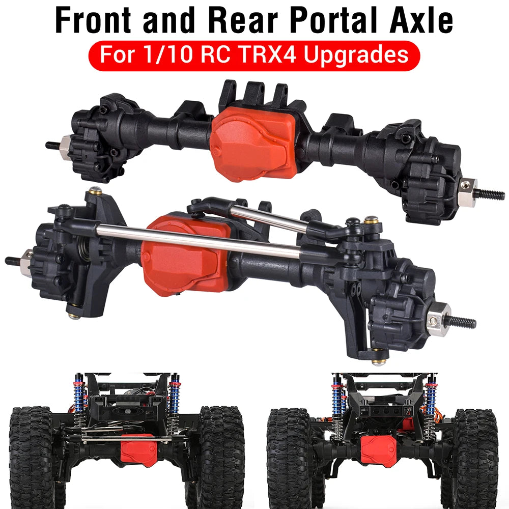 Axles For RC Front Rear Portal 1/10 Crawler Car Metal Austarhobby