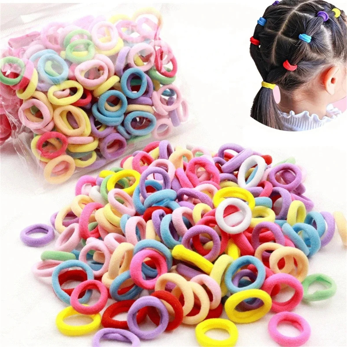 Rubber Bands Hair Ties Elastic Ponytail Hold Accessories for Girls Women