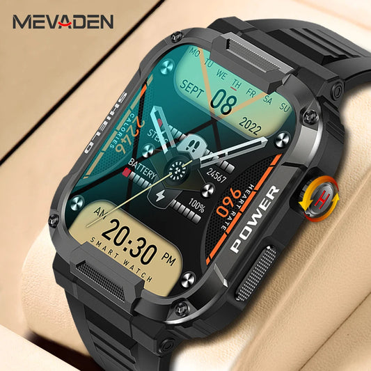 MEVADEN 1.85 Outdoor Military Smart Watch Men Bluetooth Call Smartwatch For Android IOS IP68 Waterproof Sports Fitness Watches-EXPROTAS