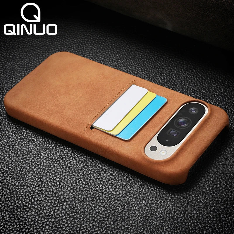 Sheepskin Style Leather Card Case for Google Pixel 8-10 Pro XL Matte Cover