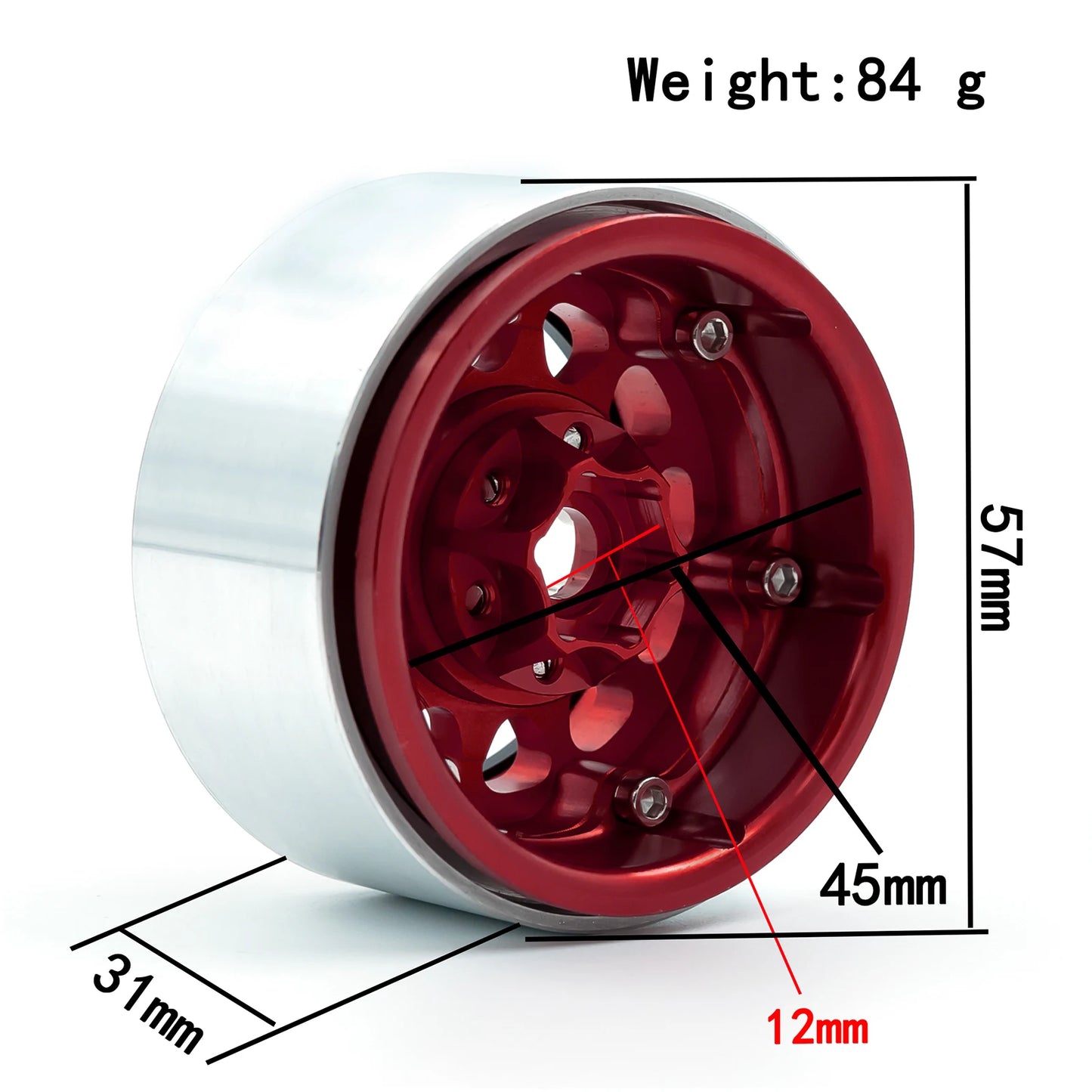 4PCS 1.9 Inch Beadlock Wheel Rims & Rubber Tire for 1/10 RC Rock Crawler Axial SCX10 RR10 AX10 Wraith 90048 90018 KM2-EXPROTAS