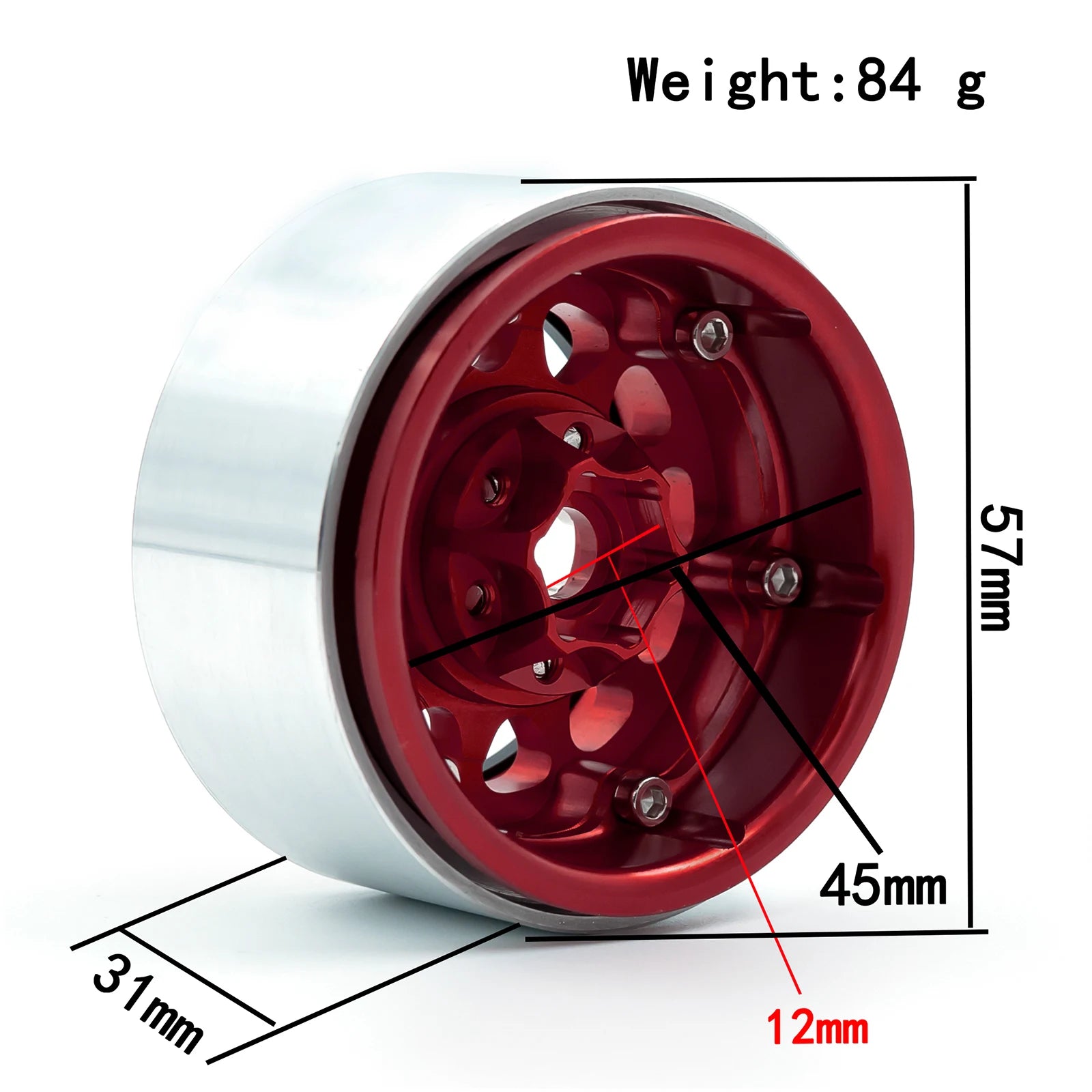 4PCS 1.9 Inch Beadlock Wheel Rims & Rubber Tire for 1/10 RC Rock Crawler Axial SCX10 RR10 AX10 Wraith 90048 90018 KM2-EXPROTAS