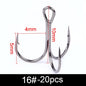 20Pcs Fishing Hooks Treble Carbon Steel Barbed Sharp 2/4/6/8/10#
