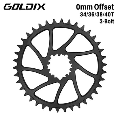 Goldix 0mm Offset Chainring Direct Mount Narrow Wide 34T 36T 38T 40T SRAM