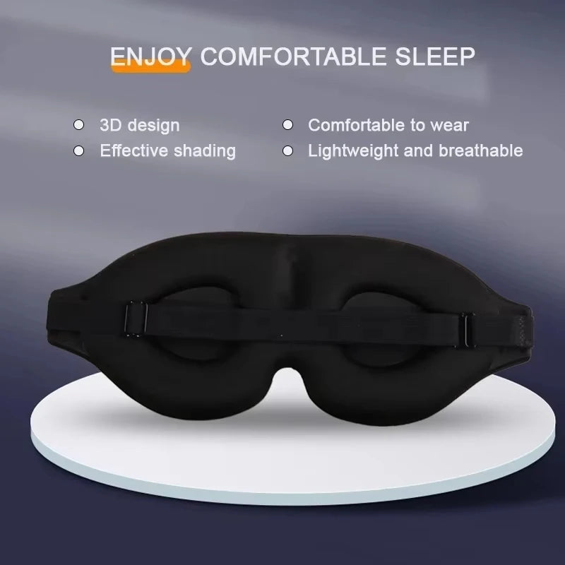 3D Eye Mask Blocking Light for Men Women Breathable Sleep Cover Black