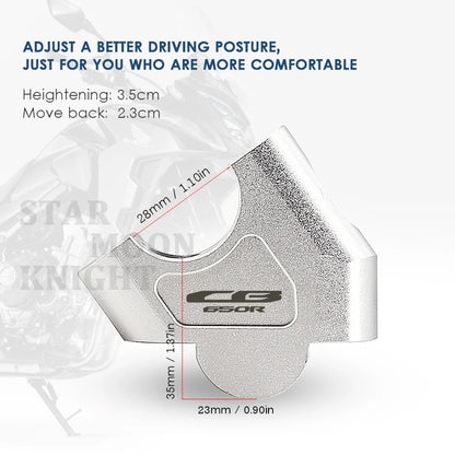 For Honda CB650R Handlebar Riser Clamp Adapter Height Lift Mount 2019-2025