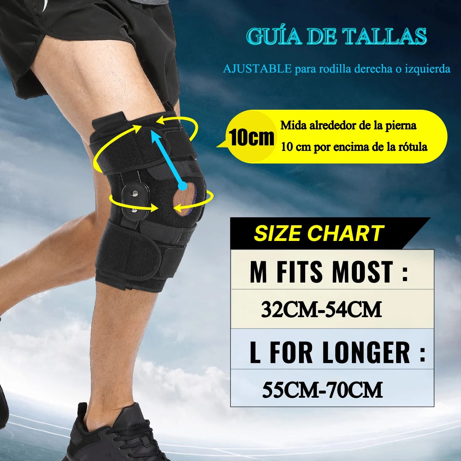 Hinged Knee Brace with Side Stabilizers & Patella Gel Pad for Men & Women - EXPROTAS