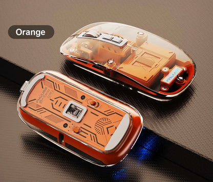 Transparent Wireless Mouse Bluetooth/2.4G Triple Mode Silent Rechargeable