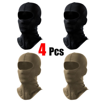 4Pcs Full Face Mask Balaclava Cycling Ski Motorcycle Warm Black Men