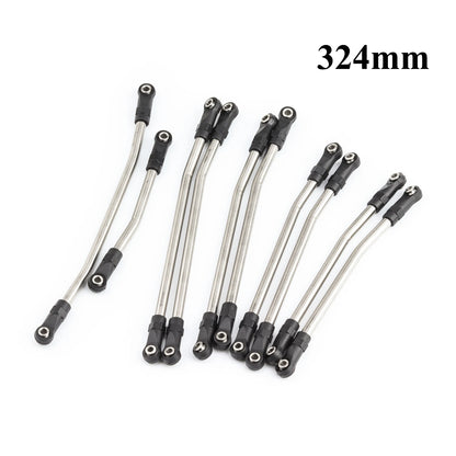 313/324mm Metal Upper Lower Link Set Plastic Rod Ends 1/10 RC Crawler SCX10 II