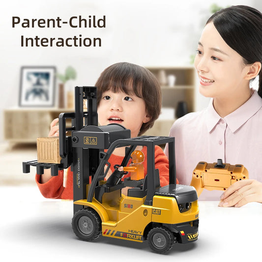 2.4Ghz Remote Control Car Rc Forklift Truck Engineering Vehicles Cranes Liftable Spray Simulated Sound Toys For Children's Gifts-EXPROTAS