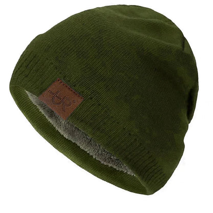 Unisex Urgentman Winter Beanie Cap Outdoor Warm Knitted Fur Lined Hat