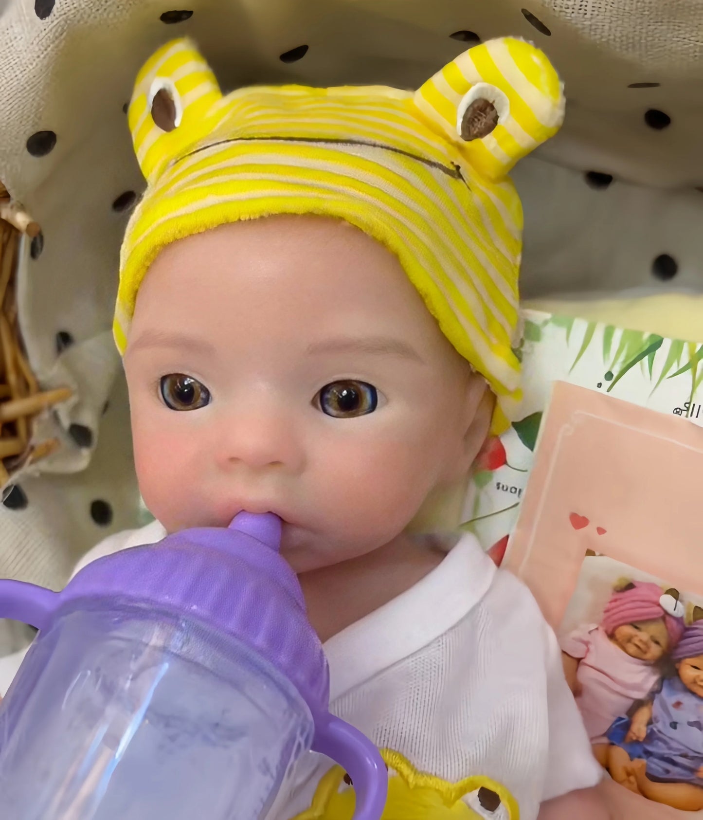 AnjoDoll 10 Inch Silicone Reborn Girl Doll Open Mouth Waterproof Painted Soft