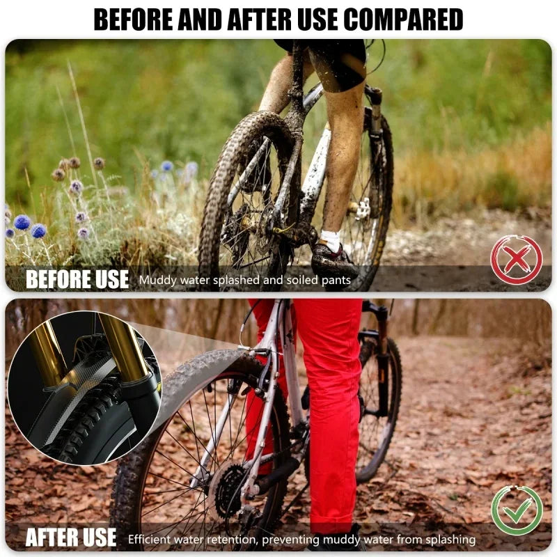 2Pcs Bicycle Mud Guard Mountain MTB Front Rear Fender 29cm Cycling Accessory