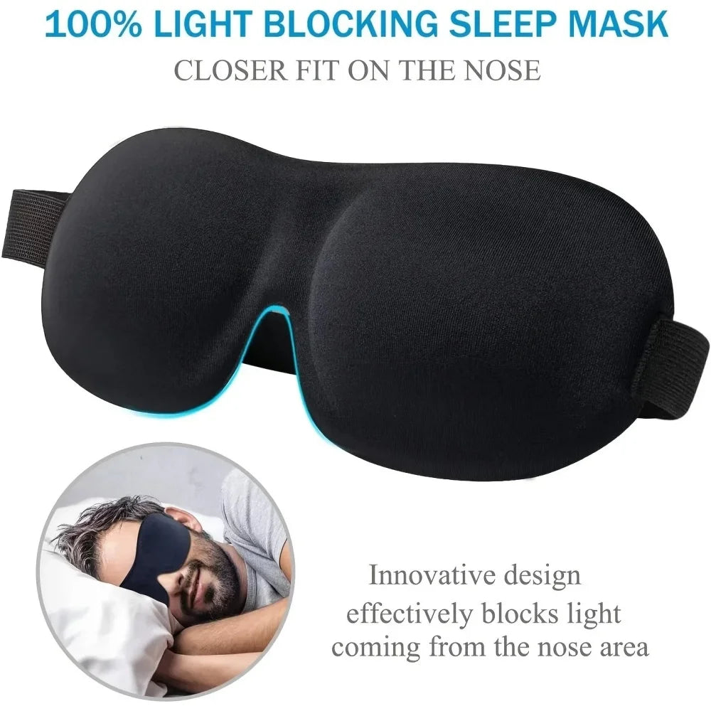 3D Eye Cover Mask Soft Blindfold Sleeping Aid Travel Blackout Padded